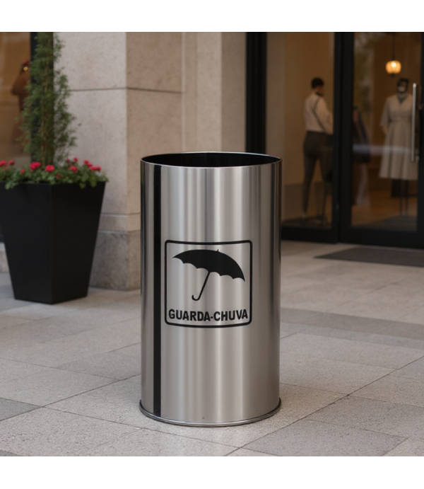 Porta guarda-chuvas 62L de Aço Inox