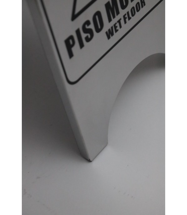 Placa Sinalizadora em Aço inox 'Piso Molhado'