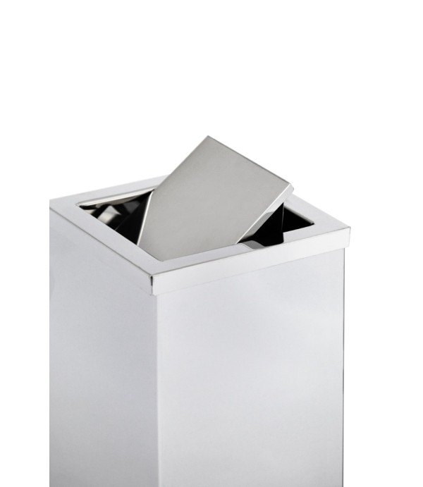 Lixeira em Aço Inox 30L Basculante Quadrada