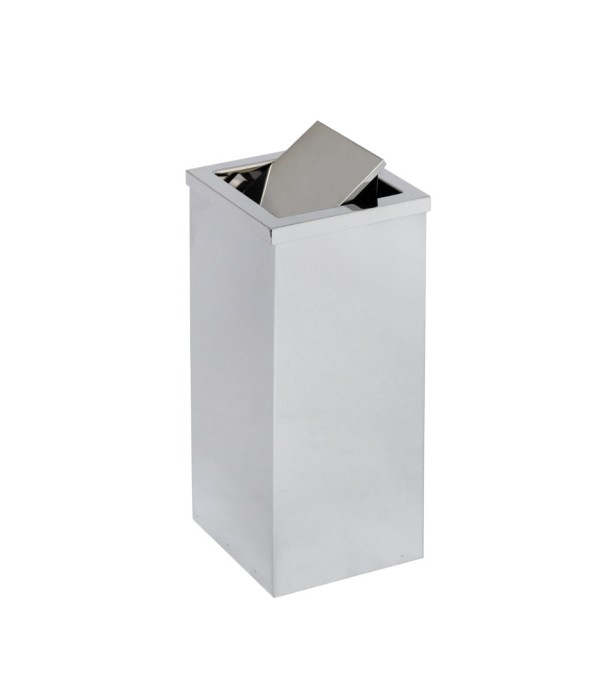 Lixeira em Aço Inox 30L Basculante Quadrada