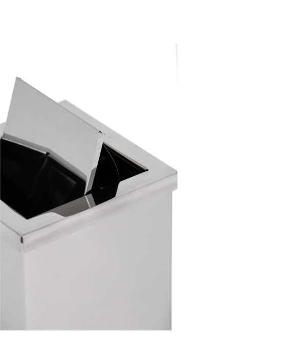 Lixeira em Aço Inox 30L Basculante Quadrada