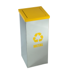 Lixeira Coleta Seletiva 30L em Aço Inox Basculante Quadrada