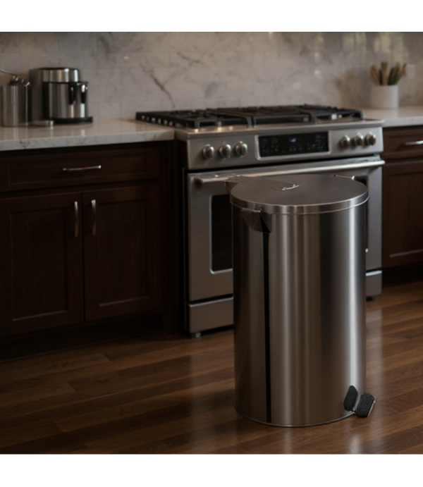 Lixeira Pedal e Alça 65L em Aço Inox 40x50