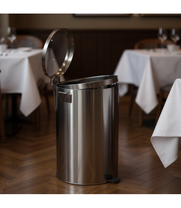 Lixeira Pedal e Alça 100L em Aço Inox