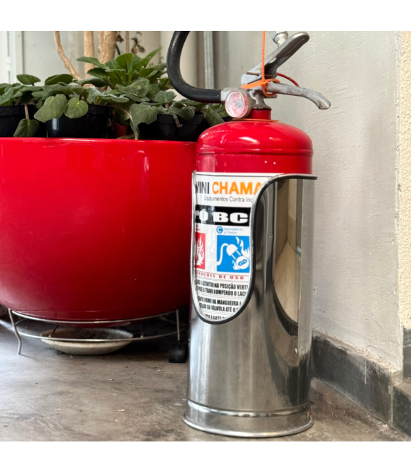 Suporte Porta Extintor Pequeno de Aço Inox