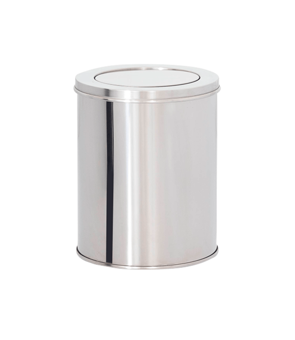 Lixeira 15L Basculante Redonda de Aço Inox 24x30