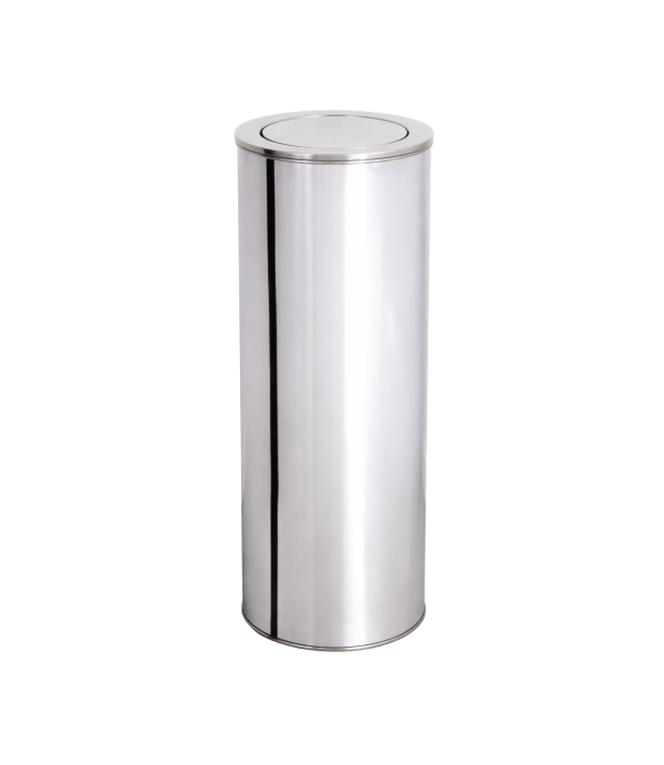 Lixeira 30L Basculante Redonda de Aço Inox 24x70
