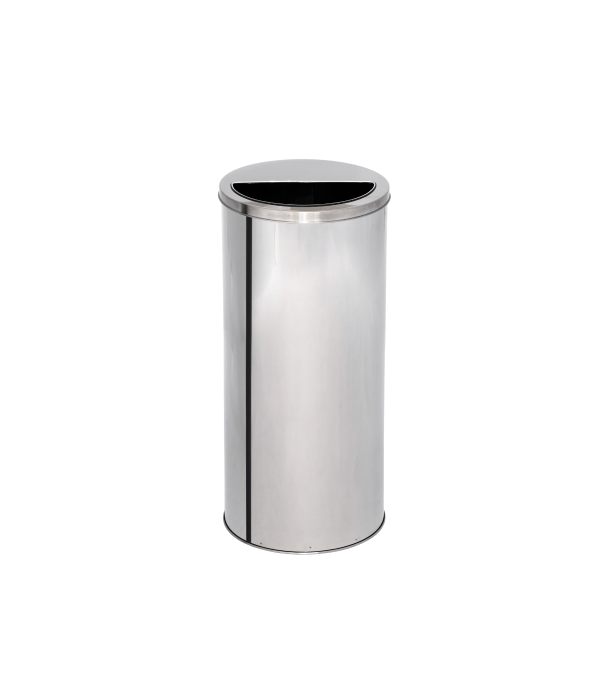 Lixeira de Inox 35L com Aro Meia Lua 30x50