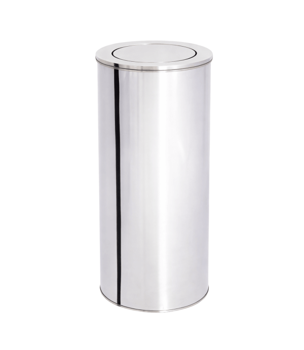 Lixeira 40L Basculante Redonda de Aço Inox 30x60