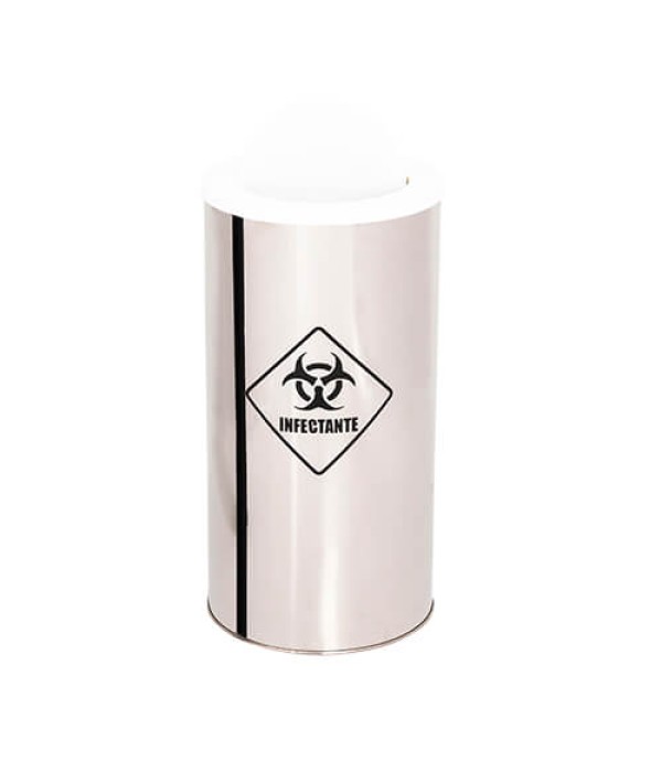 Lixeira Coleta Seletiva basculante 35L de Aço inox 30x50