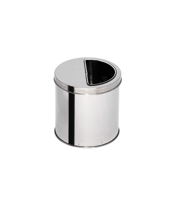 Lixeira Em Aço Inox Polido 13 L com Aro Meia Lua
