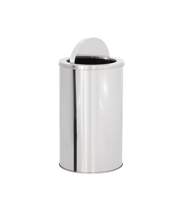 Lixeira 10L Basculante Redonda de Aço Inox 20x30
