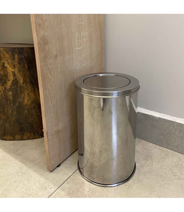Lixeira 10L Basculante Redonda de Aço Inox 20x30