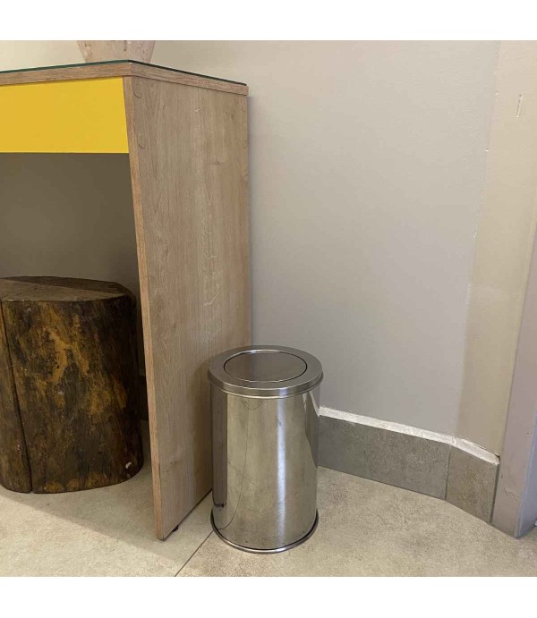 Lixeira 10L Basculante Redonda de Aço Inox 20x30