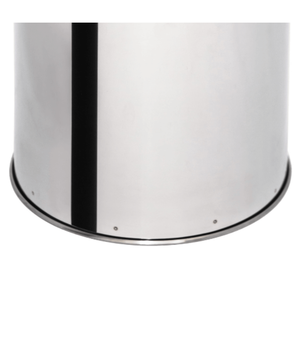 Lixeira Em Aço Inox Polido 13 L com Aro Meia Lua