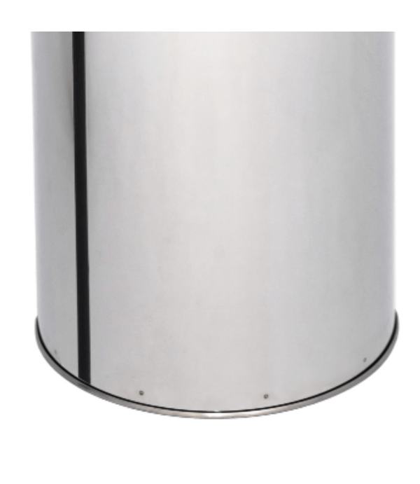 Lixeira de Inox 27L com Aro Meia Lua 24x60