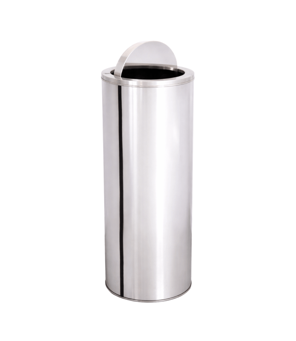 Lixeira 30L Basculante Redonda de Aço Inox 24x70