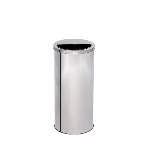 Lixeira de Inox 30L com Aro Meia Lua 24x70
