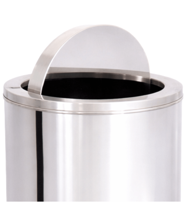 Lixeira 40L Basculante Redonda de Aço Inox 30x60