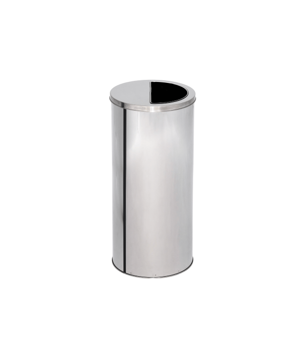 Lixeira de Inox 40L com Aro Meia Lua 30x60